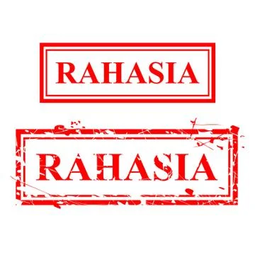 Simple Vector 1 Red Rubber Stamp Effect, Rahasia, Secret in indonesia Languag Stock Illustration