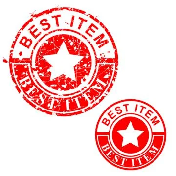 Simple Vector, 2 style Scratch Circle Red Rubber Stamp, Isolated on White Stock Illustration