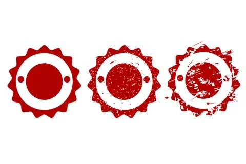 Simple Vector 3 Style Red Blank Circle Rubber Stamp Effect, Approved isolated Stock Illustration