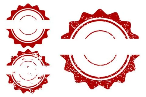 Simple Vector 3 Style Red Blank Circle Rubber Stamp Effect, Approved isolated Stock Illustration
