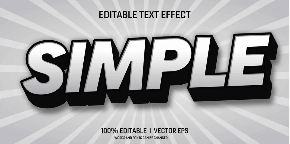 Simple vector 3d text effect with modern style design Stock Illustration