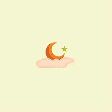 Simple vector about moon and stars loyalty symbolizing Illustrazione stock