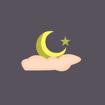 Simple vector about moon and stars loyalty symbolizing Illustrazione stock
