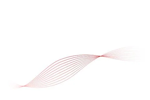 Simple Vector, Abstact Gradual Red and White to Transparent 8 Wave Line for E Stock Illustration