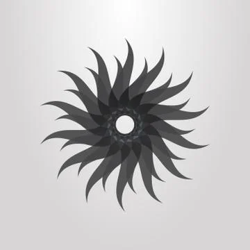  simple vector abstract circular icon of the sun rays Stock Illustration
