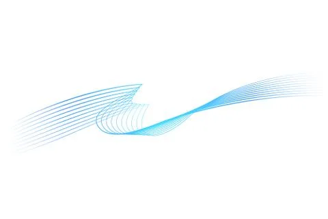 Simple Vector, Abstract Gradual Blue Wave Line Stock Illustration