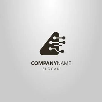 Simple vector abstract logo of a smooth cyber triangle Stock Illustration