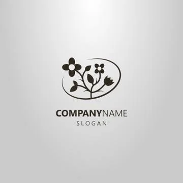 Simple vector abstract logo of wildflowers Stock Illustration