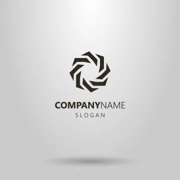Simple vector abstract round crown logo Illustrazione stock