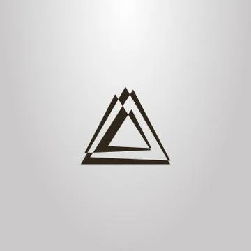 Simple vector abstract sign of different size overlaid triangles Stock Illustration