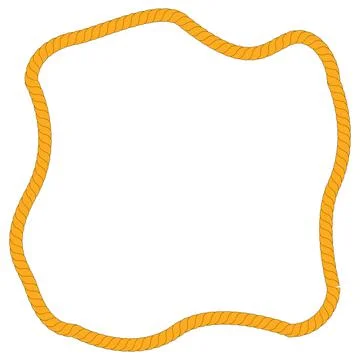 Simple Vector Abstract Square Shape Frame from Brown Rope, at White Backgroun Stock Illustration