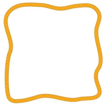 Simple Vector Abstract Square Shape Frame from Brown Rope, at White Backgroun Illustrazione stock