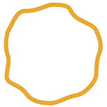 Simple Vector Abstract Square Shape Frame from Brown Rope, at White Backgroun Stock Illustration