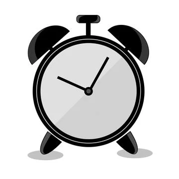 Simple Vector Alarm Clock, isolated on white Stock Illustration