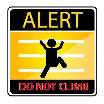 Simple Vector Alert Sign, Do Not Climb Stock Illustration