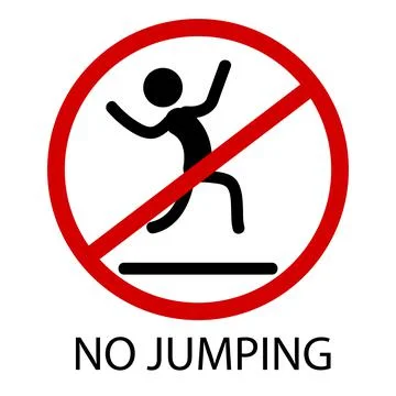 Simple Vector Alert Sign Do Not Jump, isolated on white Stock Illustration