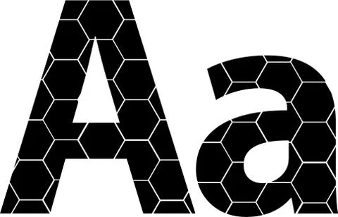 Simple vector alphabet of honeycombs, vector icons isolated on white - A Stock Illustration