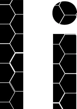 Simple vector alphabet of honeycombs, vector icons isolated on white - i Stock Illustration