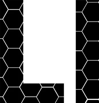 Simple vector alphabet of honeycombs, vector icons isolated on white - L Stock Illustration
