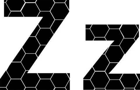 Simple vector alphabet of honeycombs, vector icons isolated on white -  Z Stock Illustration