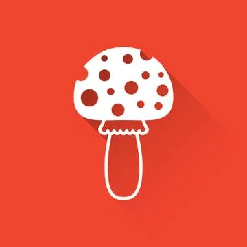 Simple vector amanita flat icon Illustration