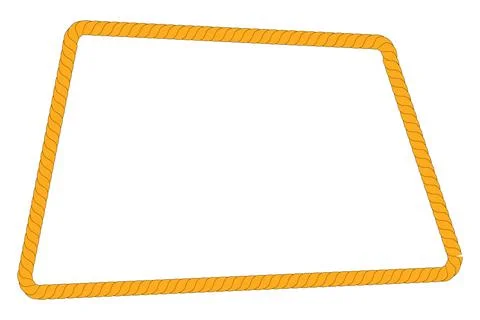 Simple Vector, Asymetric Rectangle, from Brown Rope, for text area placement Illustrazione stock