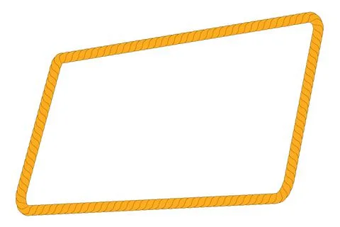 Simple Vector, Asymetric Rectangle, from Brown Rope, for text area placement, 스톡 일러스트