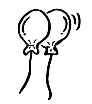 Simple vector balloon, hand draw sketch, isolated on white Stock Illustration