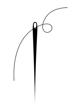 Simple Vector Big Thread &amp; Needle, isolated on white Illustrazione stock