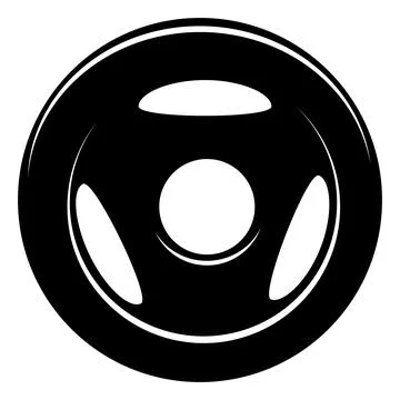 Simple Vector Black and White barbell Plate, Isolated on white 스톡 일러스트
