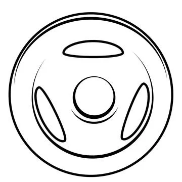 Simple Vector Black and White barbell Plate, Isolated on white 스톡 일러스트