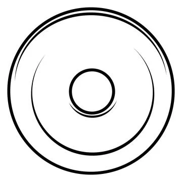 Simple Vector Black and White barbell Plate, Isolated on white Illustrazione stock