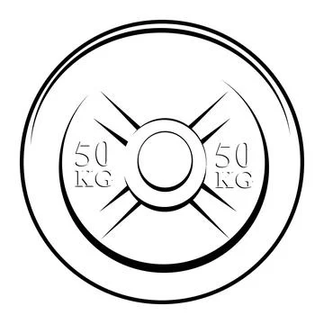Simple Vector Black and White barbell Plate, Isolated on white Stock Illustration