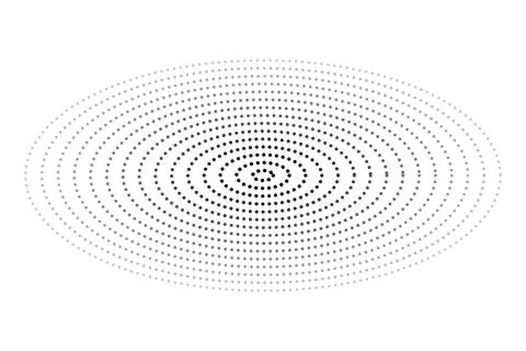 Simple Vector Black and White Oval Halftone, isolated on white Stock Illustration