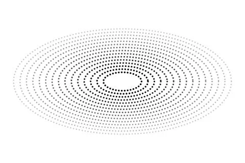Simple Vector Black and White Oval Halftone, isolated on white Stock Illustration