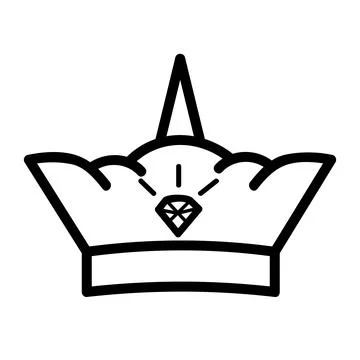 Simple vector black crown, isolated on white Stock Illustration