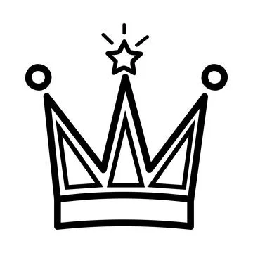 Simple vector black crown, isolated on white Stock Illustration