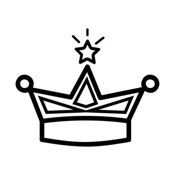 Simple vector black Crown, isolated on white Stock Illustration