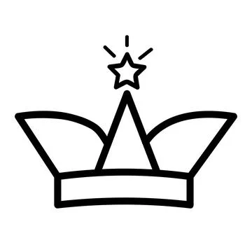 Simple vector black Crown, isolated on white Stock Illustration