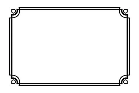 Simple Vector, Black Frame, Double outline, for Certificate, Placard or lun.. Stock Illustration