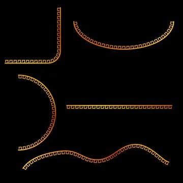 Simple Vector Black Half of Square, oval, square and wave corner element desi Stock Illustration