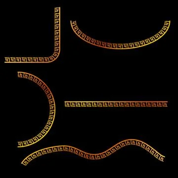 Simple Vector Black Half of Square, oval, square and wave corner element desi Stock Illustration