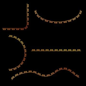 Simple Vector Black Half of Square, oval, square and wave corner element desi Stock Illustration