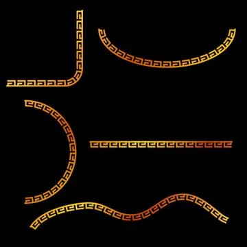 Simple Vector Black Half of Square, oval, square and wave corner element desi Illustrazione stock