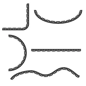Simple Vector Black Half of Square, oval, square and wave corner element desi 스톡 일러스트
