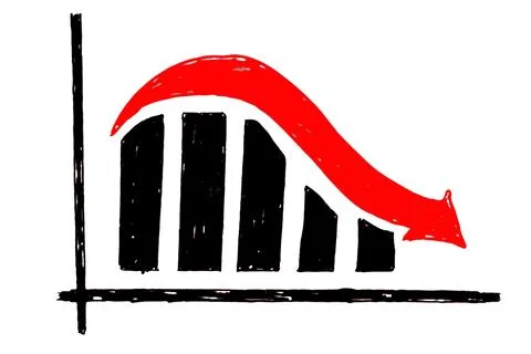 Simple vector black raise graphic chart, from scribble thick line Stock Illustration