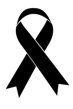 Simple Vector Black Ribbon, Isolated on White 库存插图