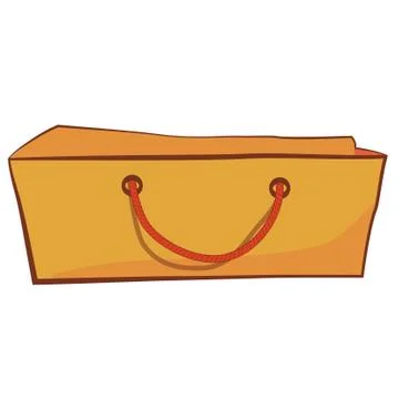 Simple Vector Brown Hand Draw Sketch of Paper Bag with Red rope, Isolated on  Stock Illustration