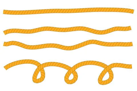Simple Vector, Brown Horizontal Wave Rope, for Your Element Design Stock Illustration