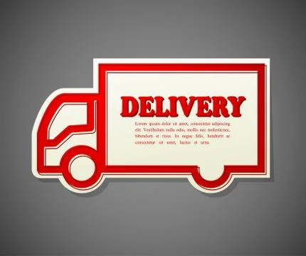 Simple vector card of a truck shape. transportation concept Stock Illustration